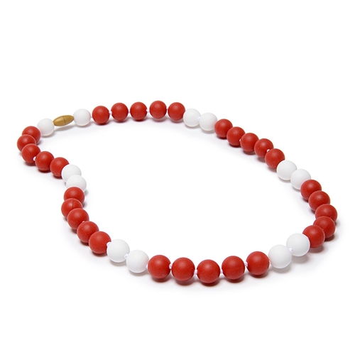 Mom Teething Necklace | Red and White Necklace